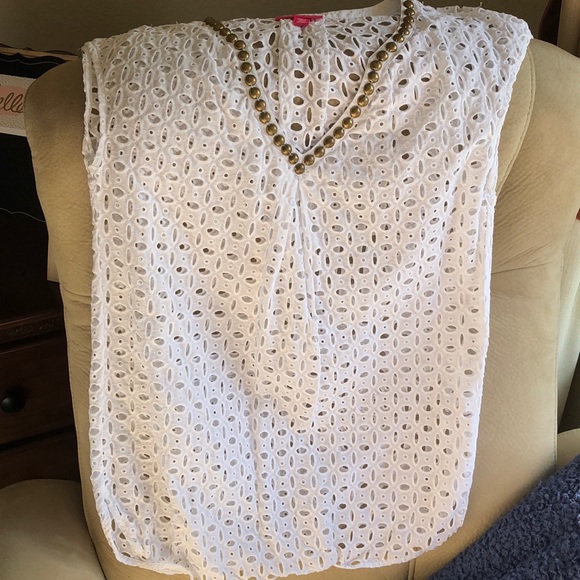 Lilly Pulitzer Other - Lily Pulitzer white cover up shirt Lilly Pulitzer Other - Lily Pulitzer white cover up shirt